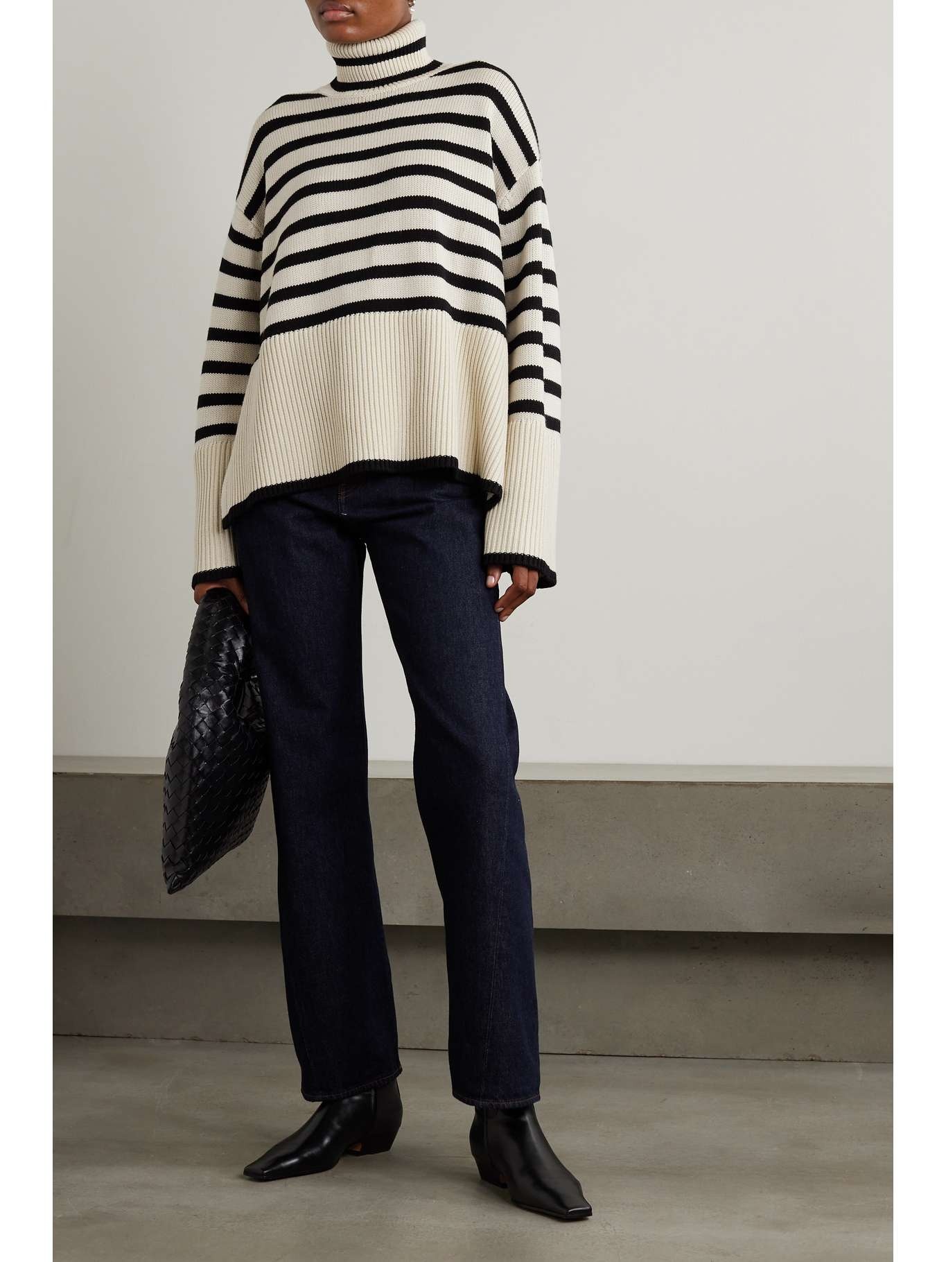 Striped wool-blend turtleneck sweater - 2