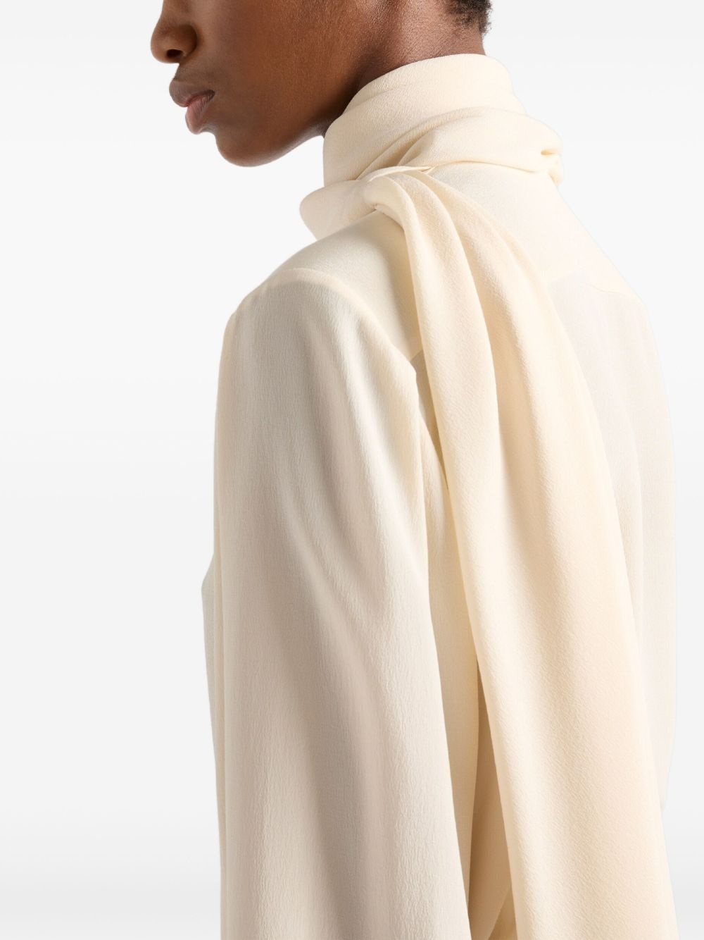 scarf-detail shirt - 4