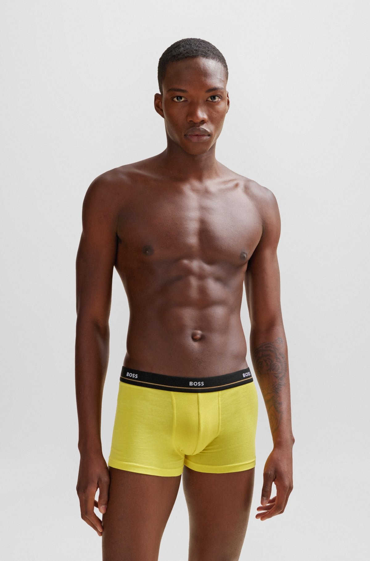 FIVE-PACK OF STRETCH-COTTON TRUNKS WITH LOGO WAISTBANDS - 5