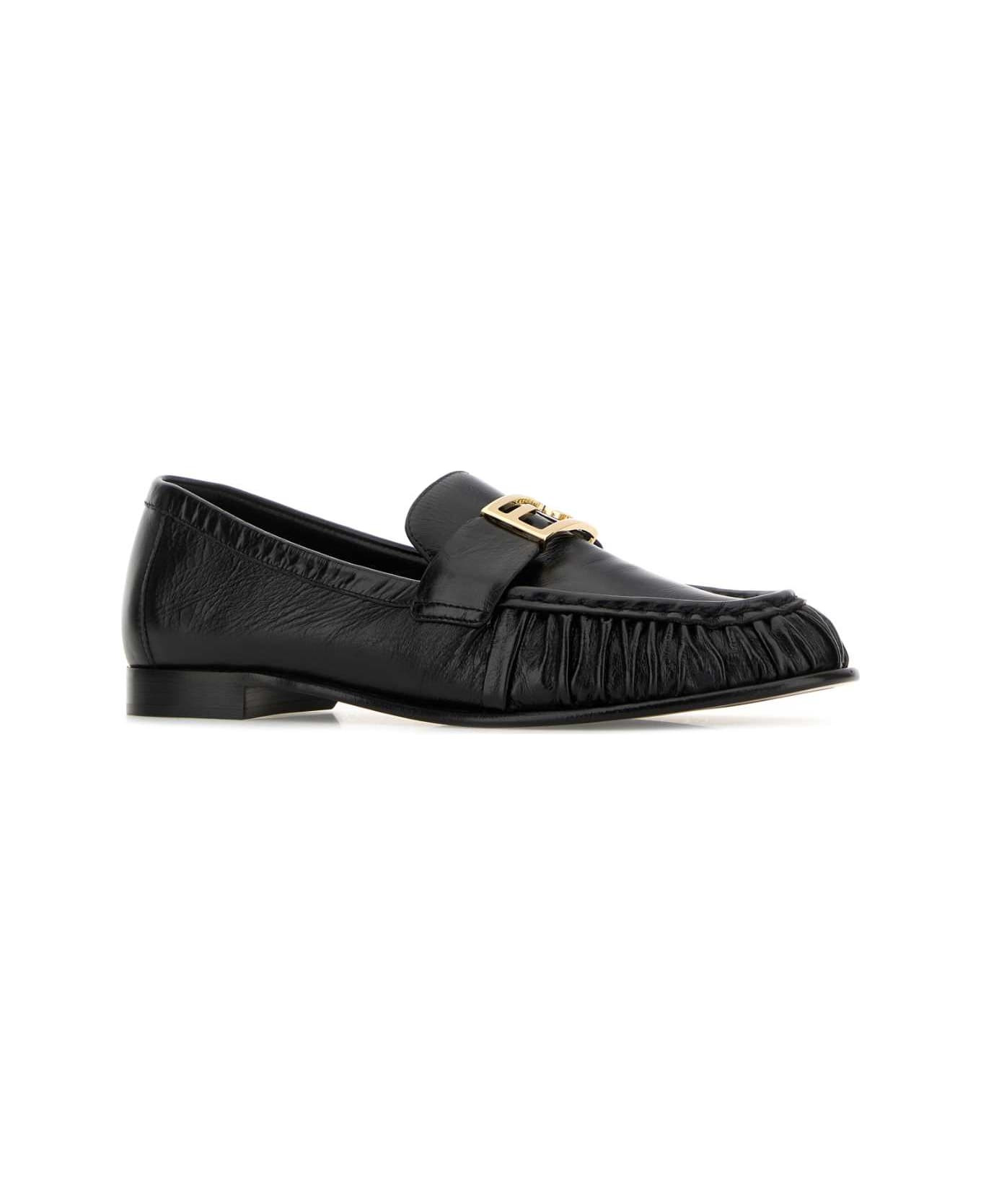 Black Nappa Leather Baguette Loafers - 2