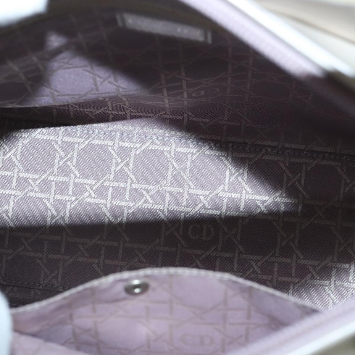 DIOR Maris Pearl Hand Bag Patent Leather Purple Silver - 16