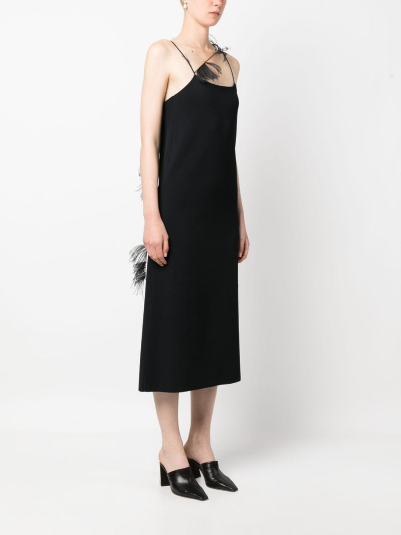 feather-trim slip dress 4