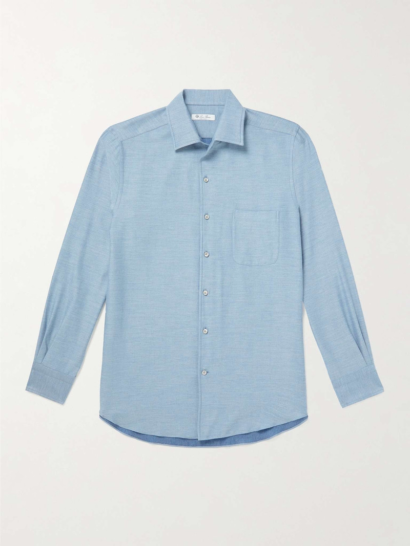 André Cotton and Cashmere-Blend Twill Shirt - 1