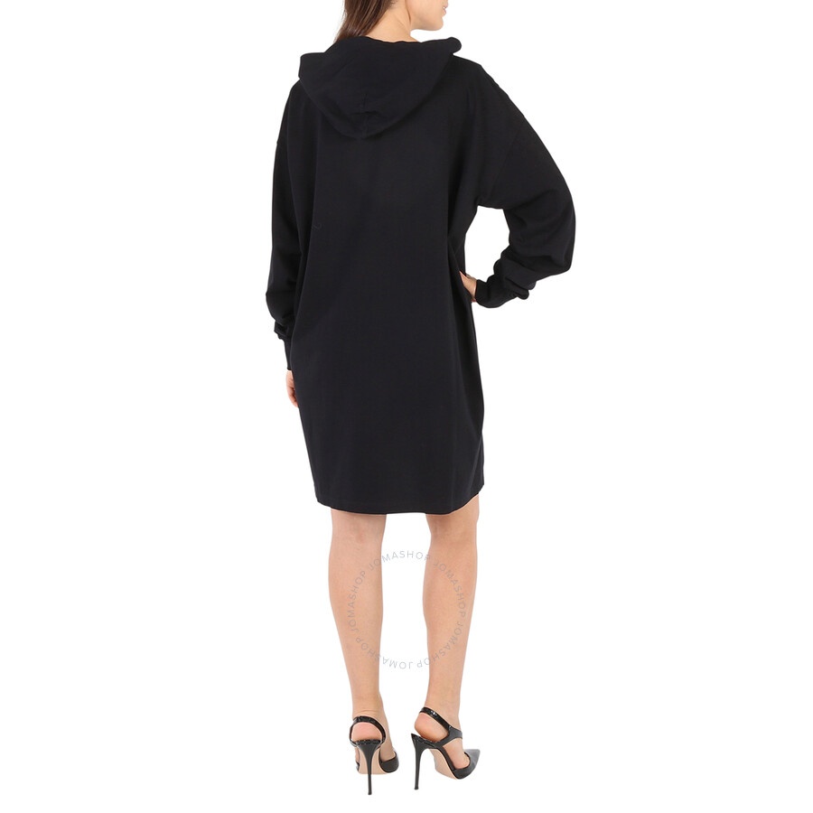 Mm6 Ladies Black Snake Logo-Print Shirt Dress - 6
