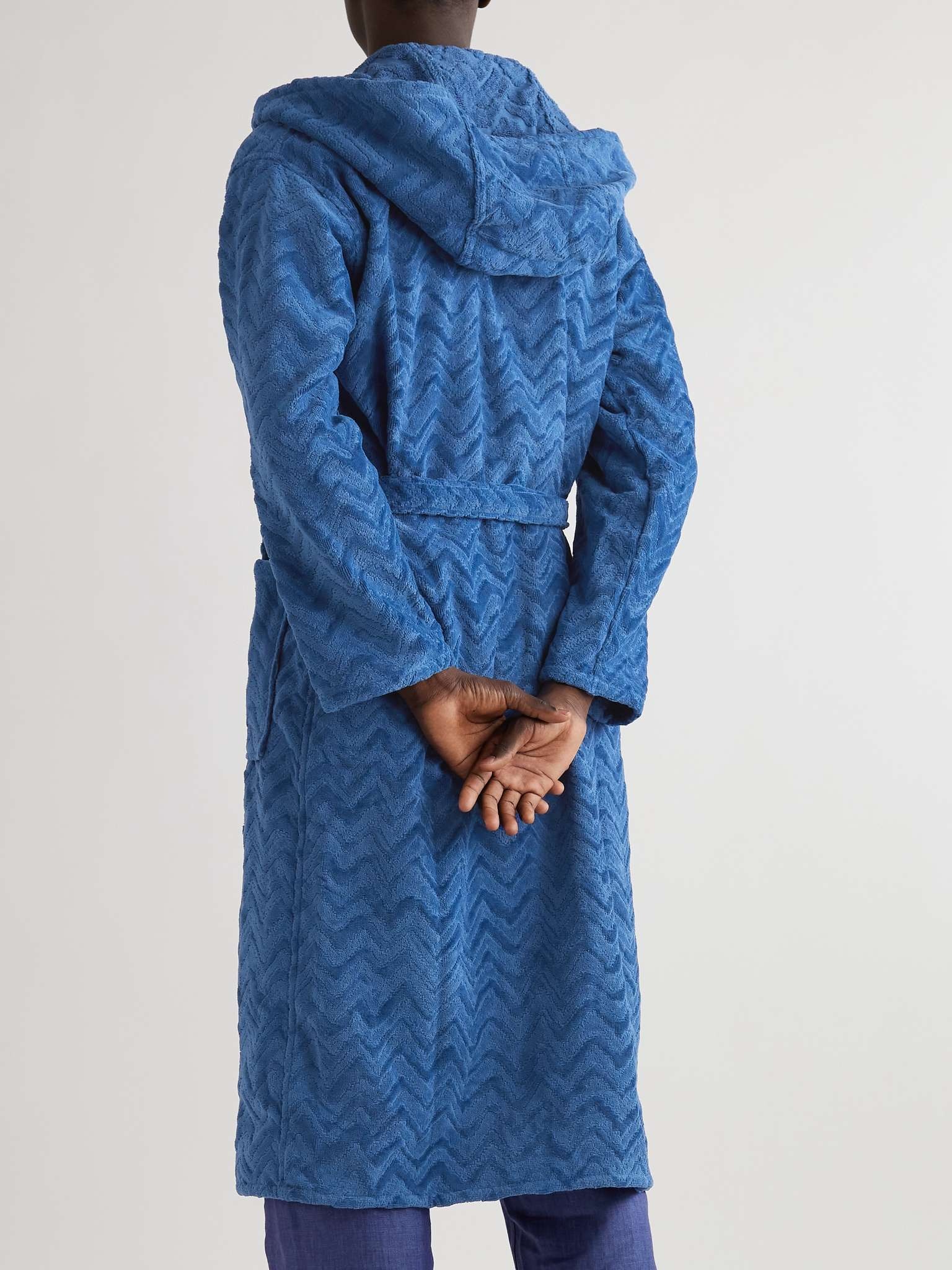 Rex Cotton-Terry Jacquard Hooded Robe - 4
