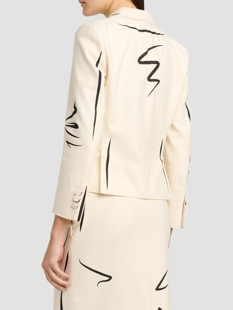 Women's Trompe-L'oeil Tailored Cotton Jacket - Multi White 3