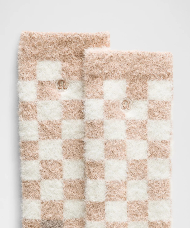 lululemon Unisex Fuzzy Checkered Crew Socks outlook