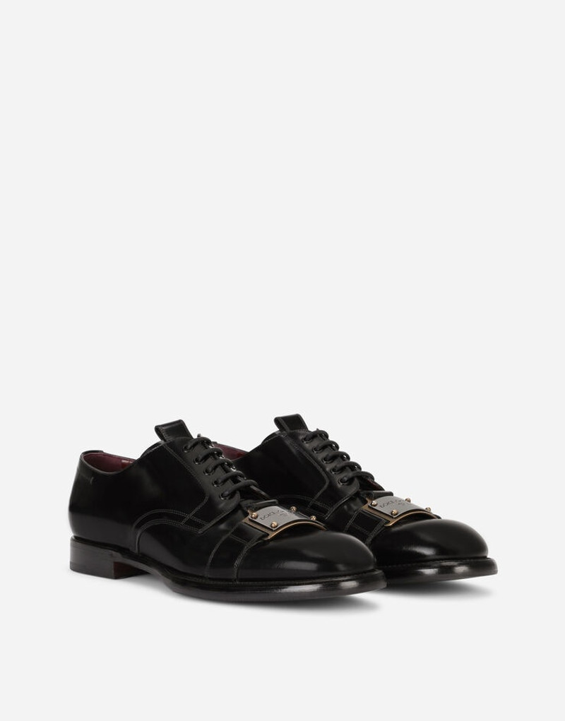 Dolce & Gabbana Brushed calfskin Derby shoes with branded plate outlook