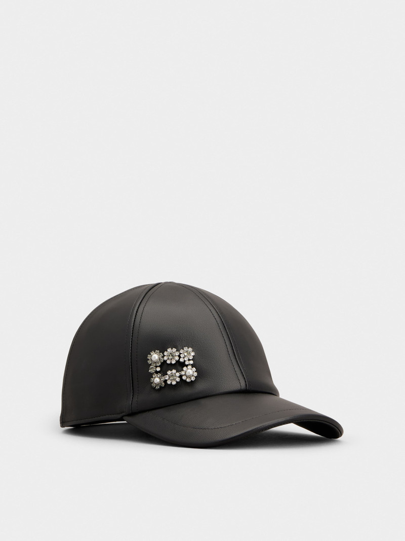 Roger Vivier Efflorescence Baseball Cap in leather outlook