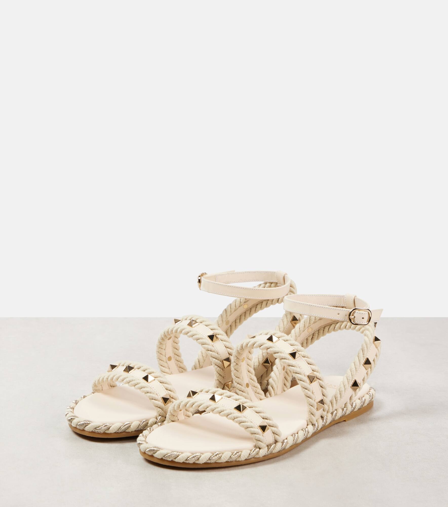 Rockstud Torchon leather sandals - 4