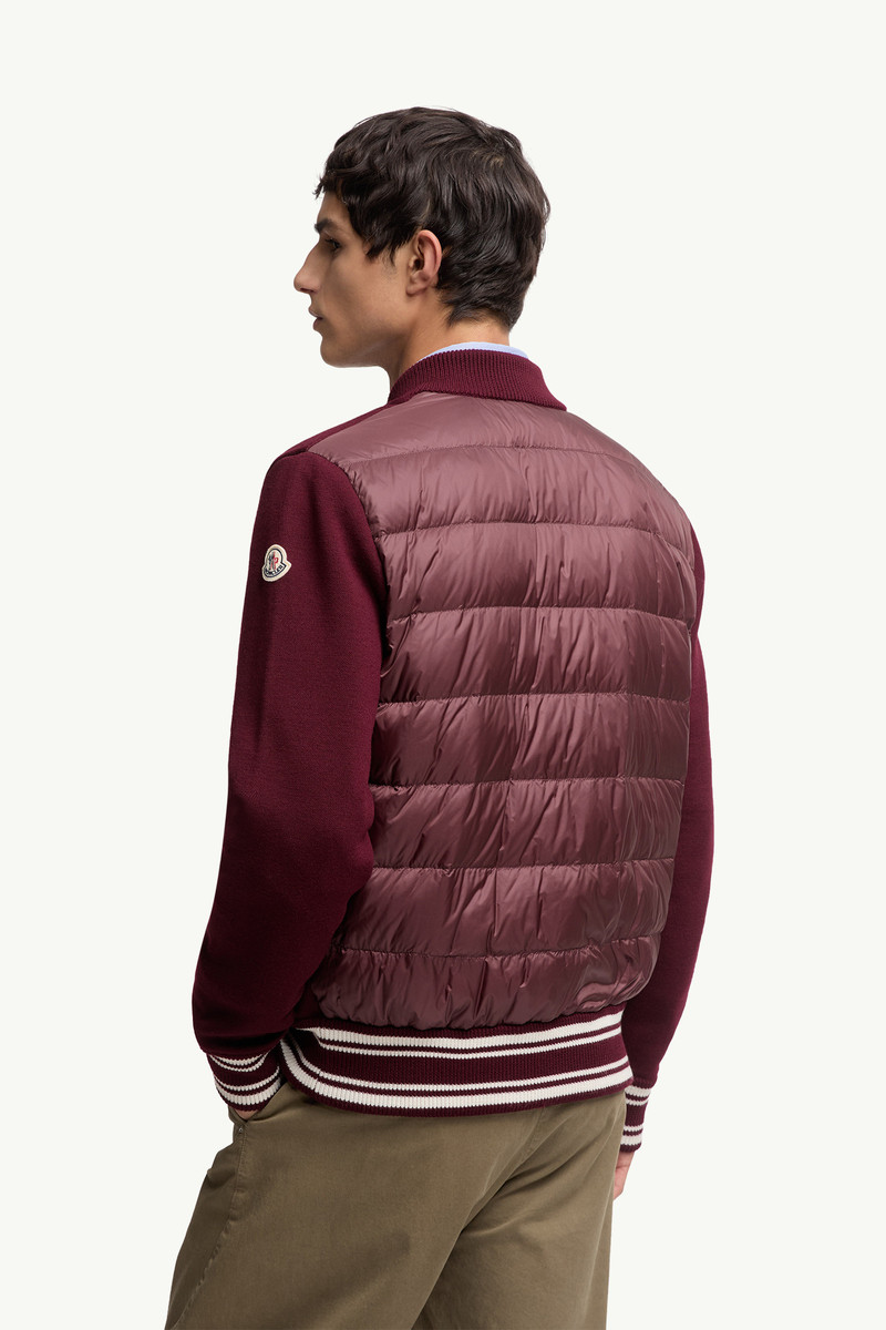 Embroidered Monogram Padded Zip-Up Wool Blend Cardigan 5