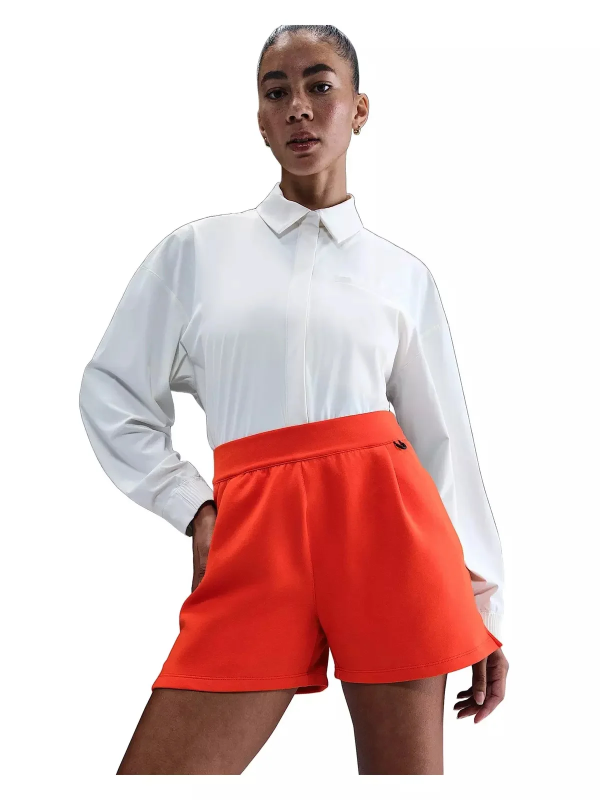 Women's 24.7 ImpossiblySoft Dri-FIT Mid-Rise Loose 4" Shorts -Red - 1