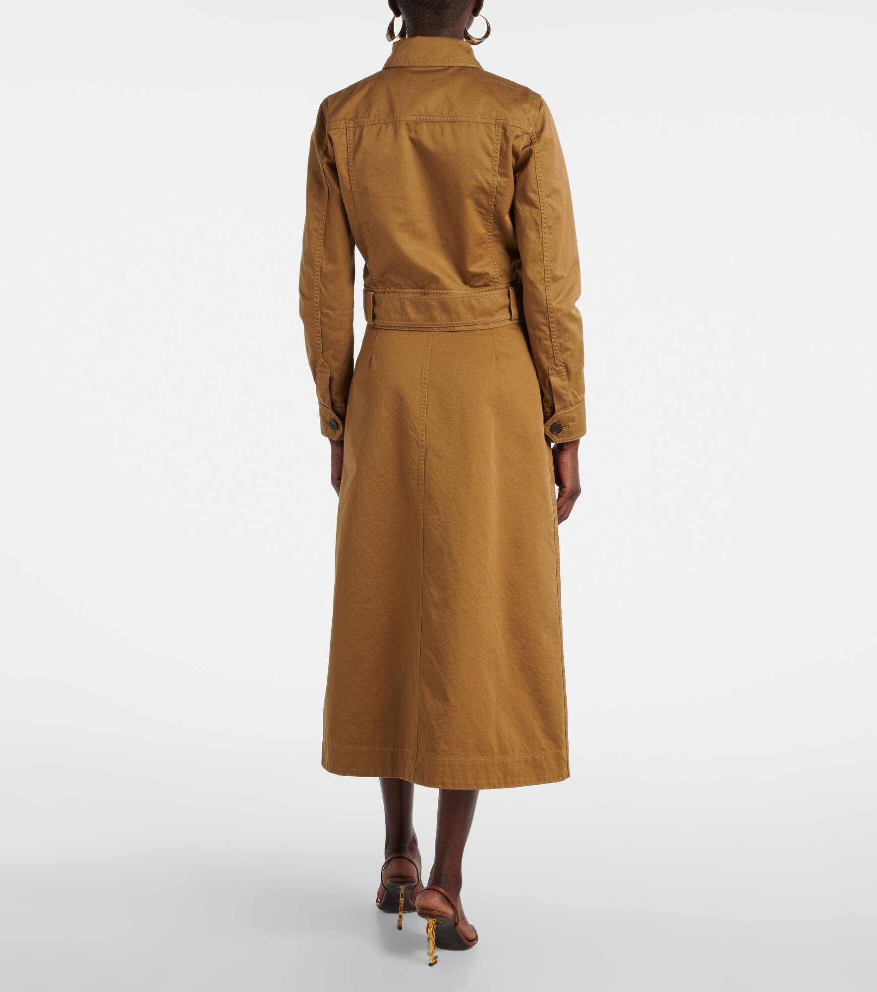 Cropped cotton serge jacket - 3