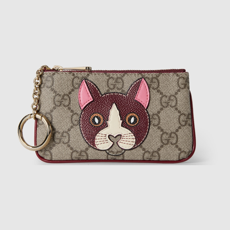 GG key case with cat detail 1