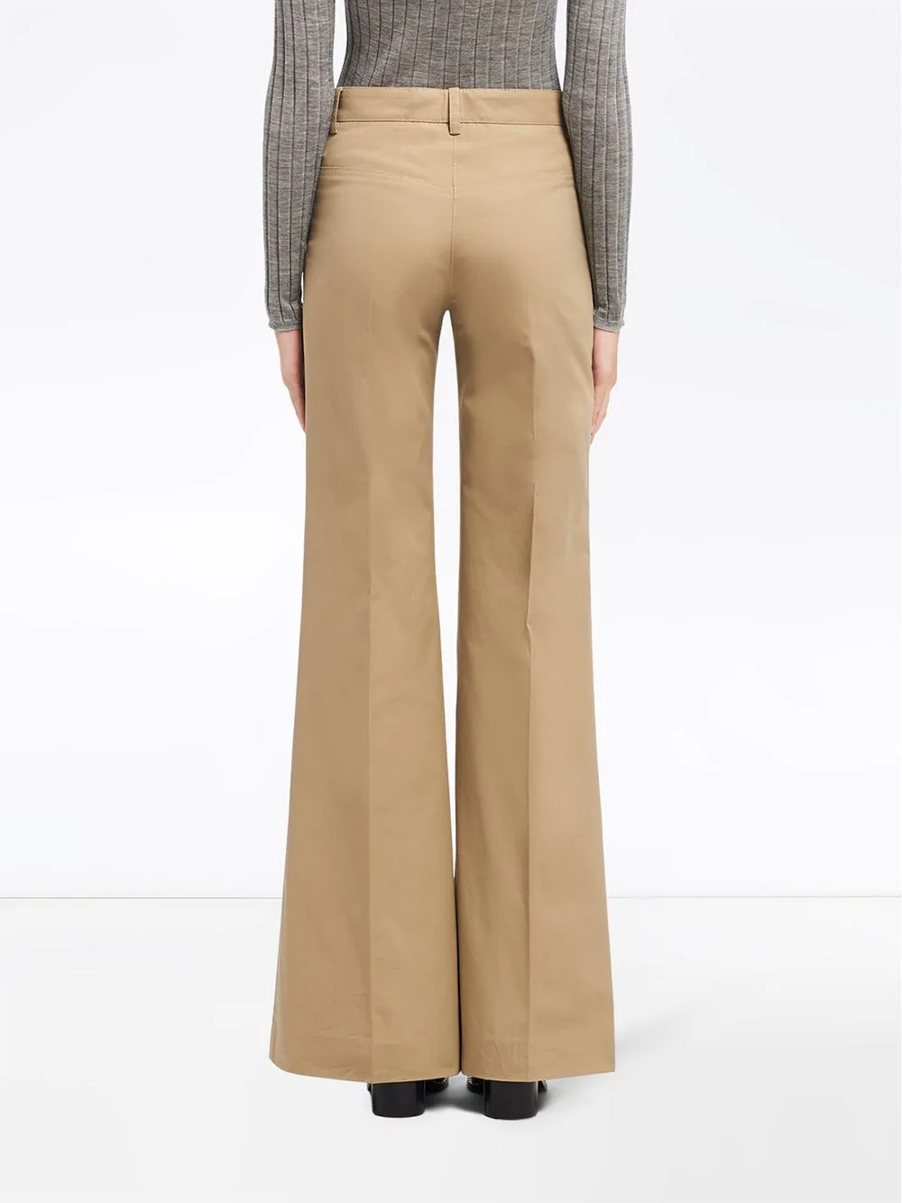 flared poplin trousers - 4