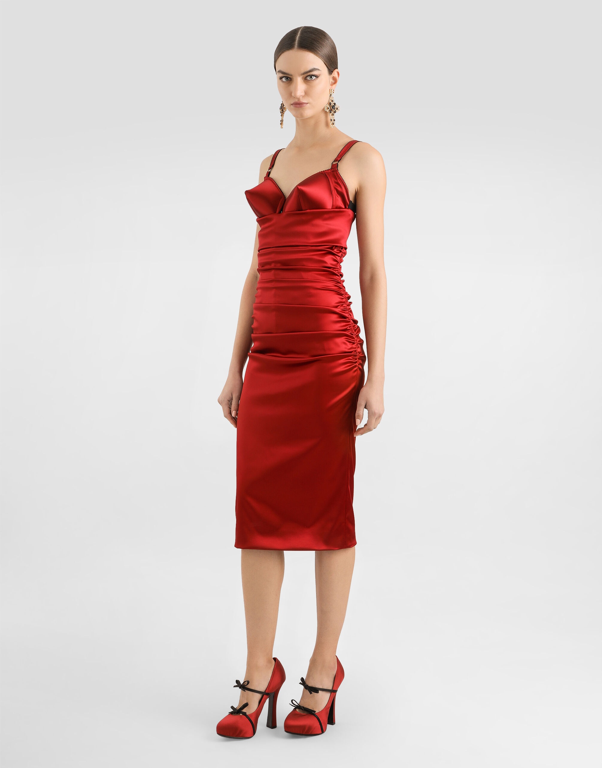 【関税&送料込】Dolce & Gabbana Satin Decollete Dolce & Gabbana Satin Corset Dress | Sendegaro KW
