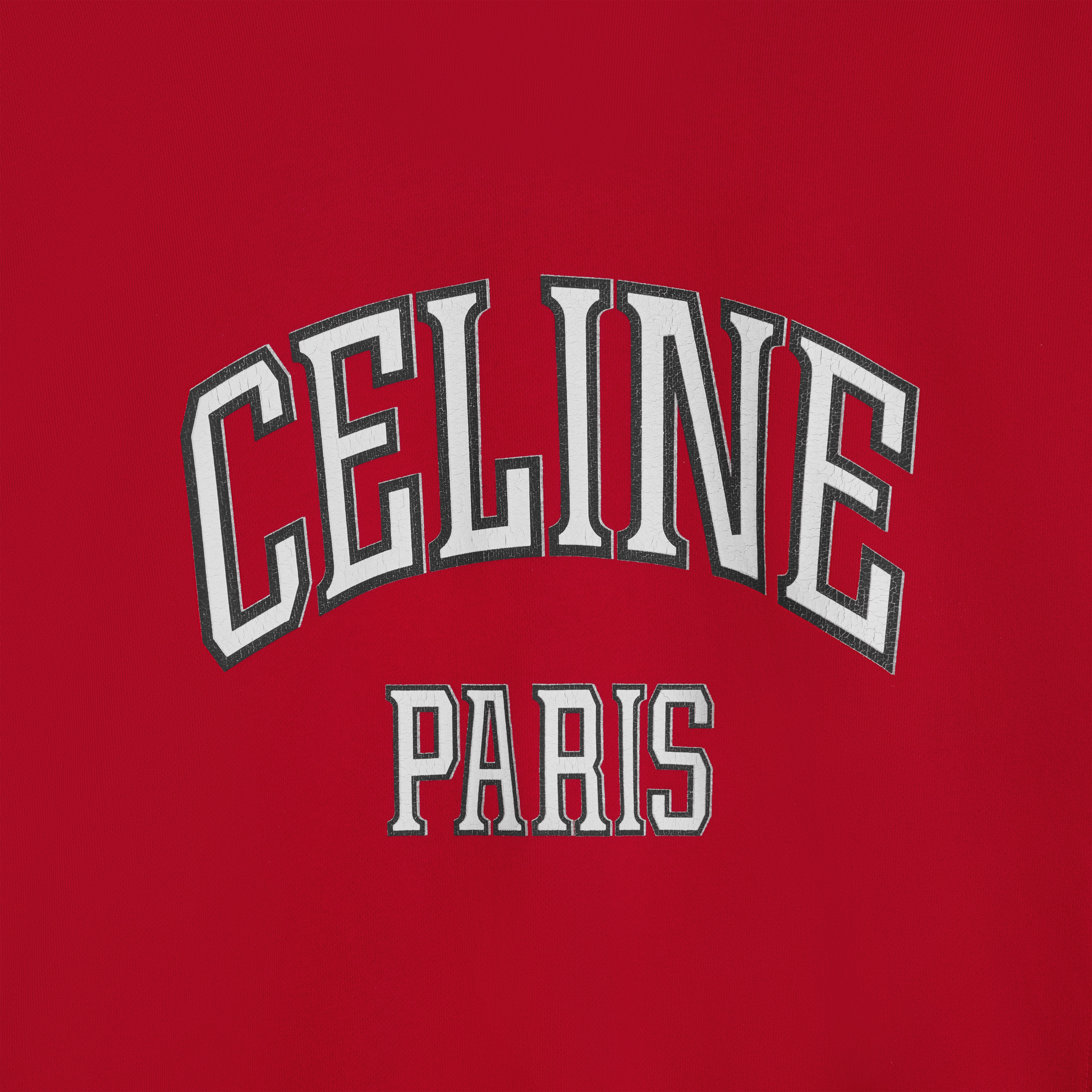 oversized celine sweatshirt in cotton fleece - 4