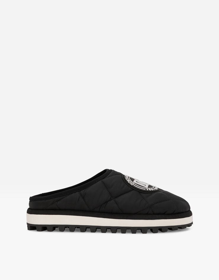 Padded quilted nylon slip-ons - 1
