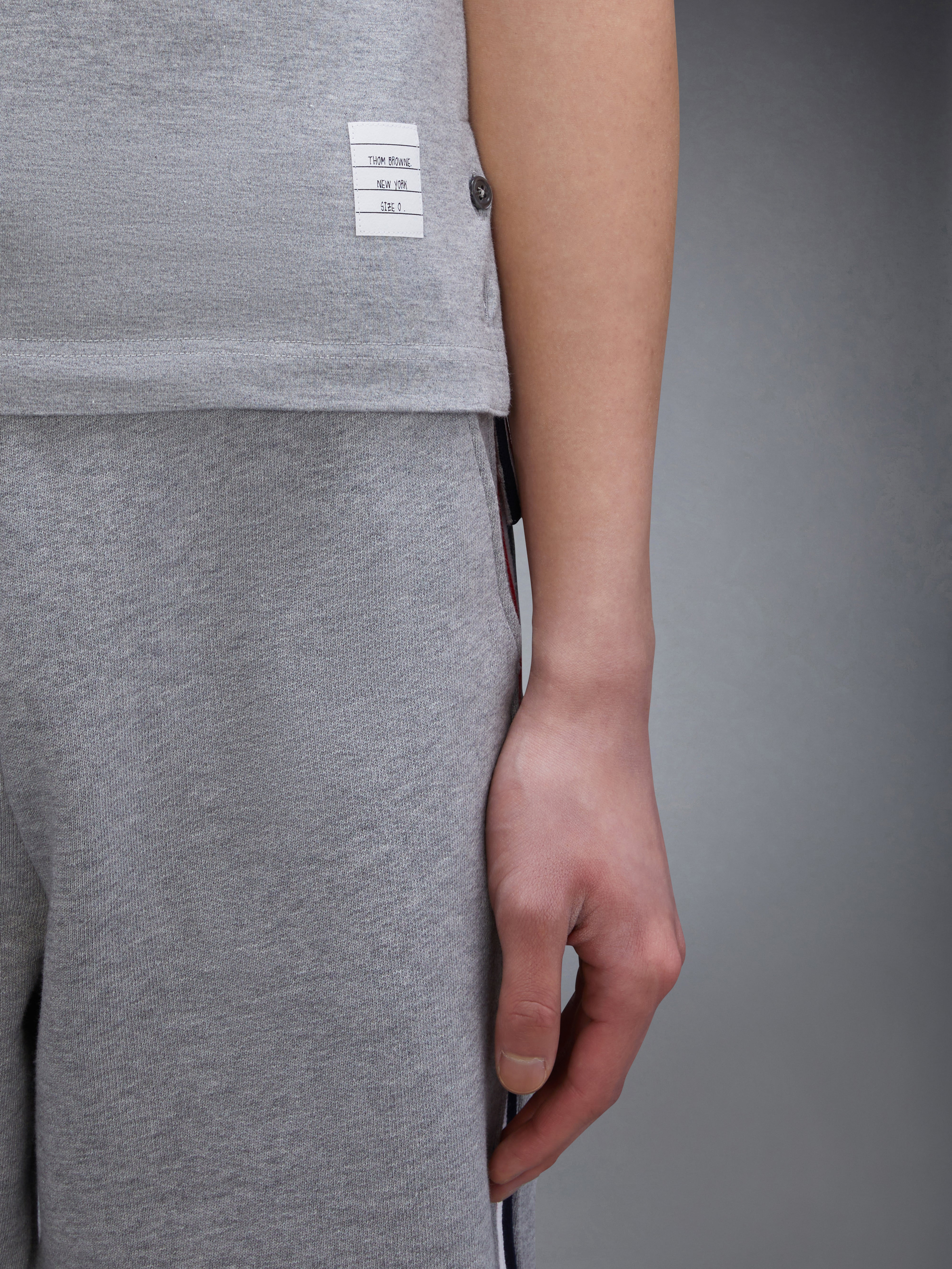 Light Greymedium Weight Jersey Tipped Pocket Crew Neck Tee - 6