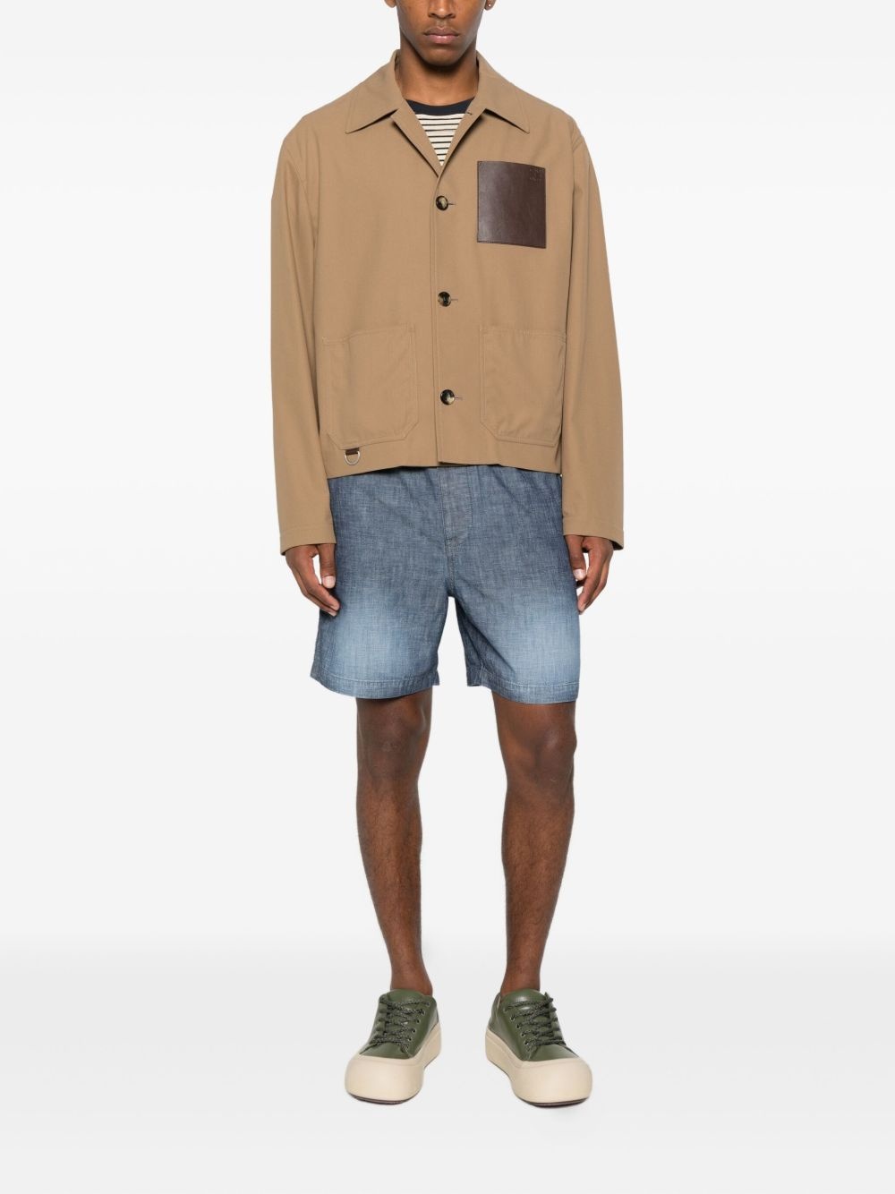 Anagram-debossed cotton jacket - 2