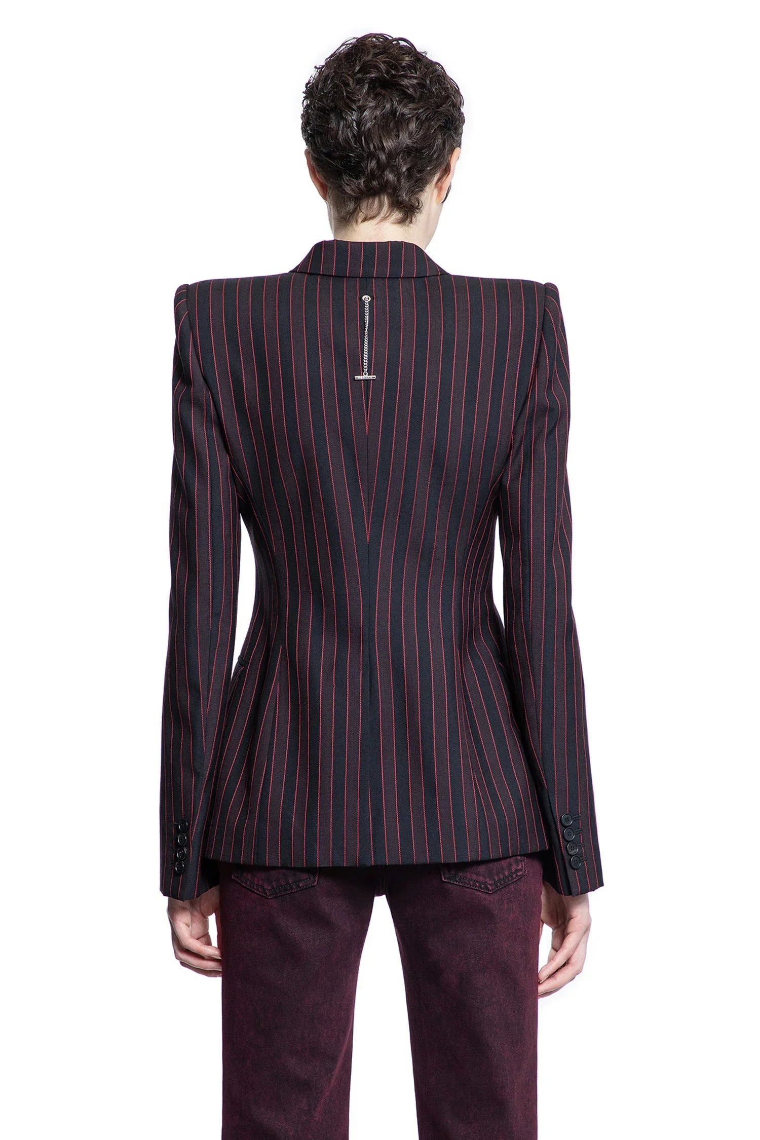 Pinstripe-Single-Breasted-Blazer - 3
