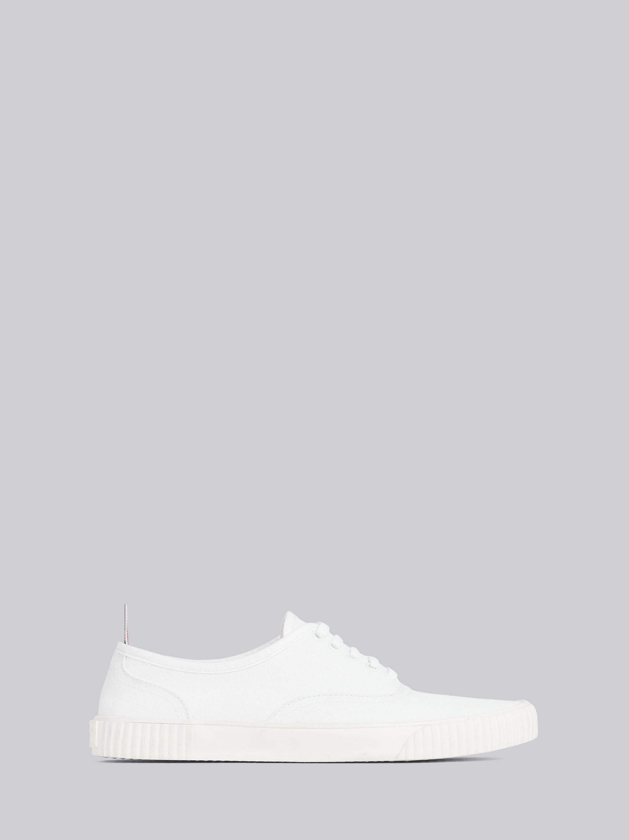 White Cotton Canvas Heritage Sneaker - 1