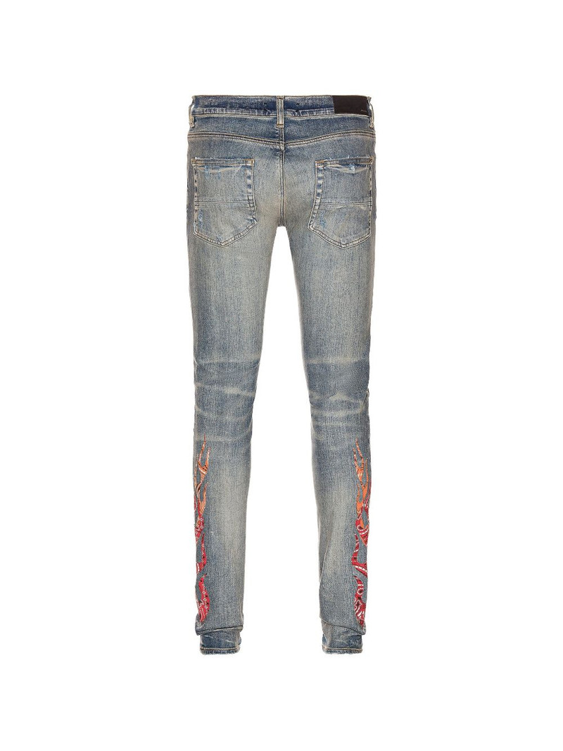 AMIRI flame-print ripped jeans outlook