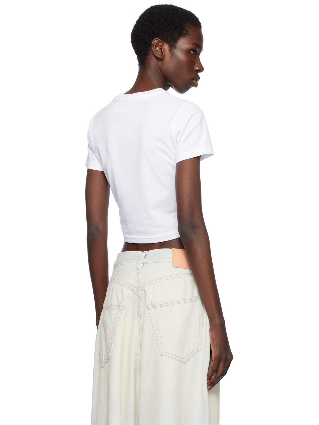 White Casa Beach Wave Cropped T-shirt - 3
