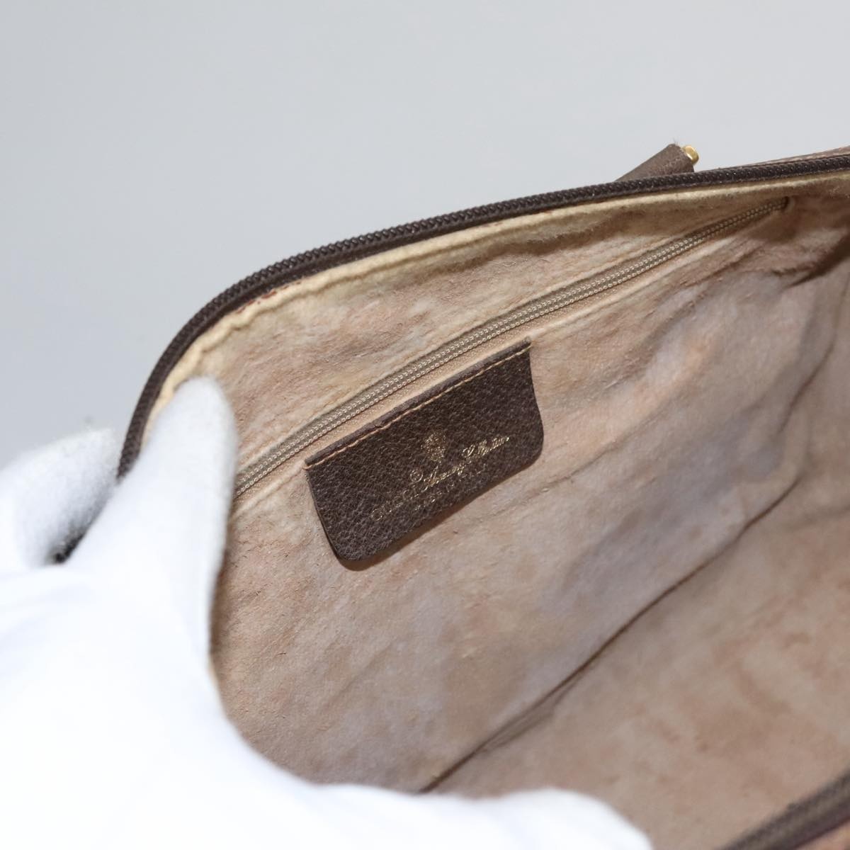 GUCCI GG Supreme Web Sherry Line Hand Bag Pvc Beige Gold 40 02 007 - 10