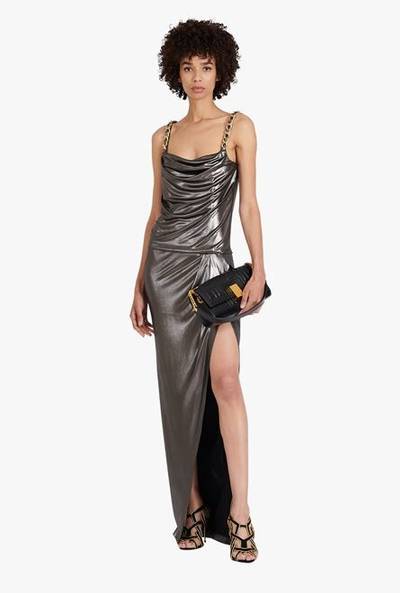 Balmain Long silver jersey dress outlook