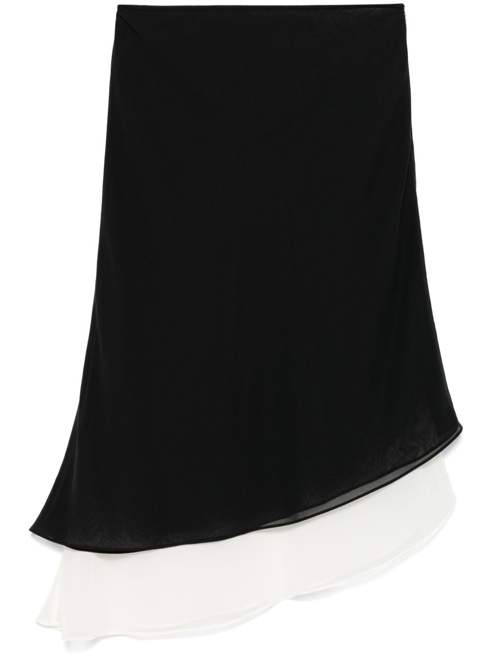 two-layer chiffon midi skirt - 1
