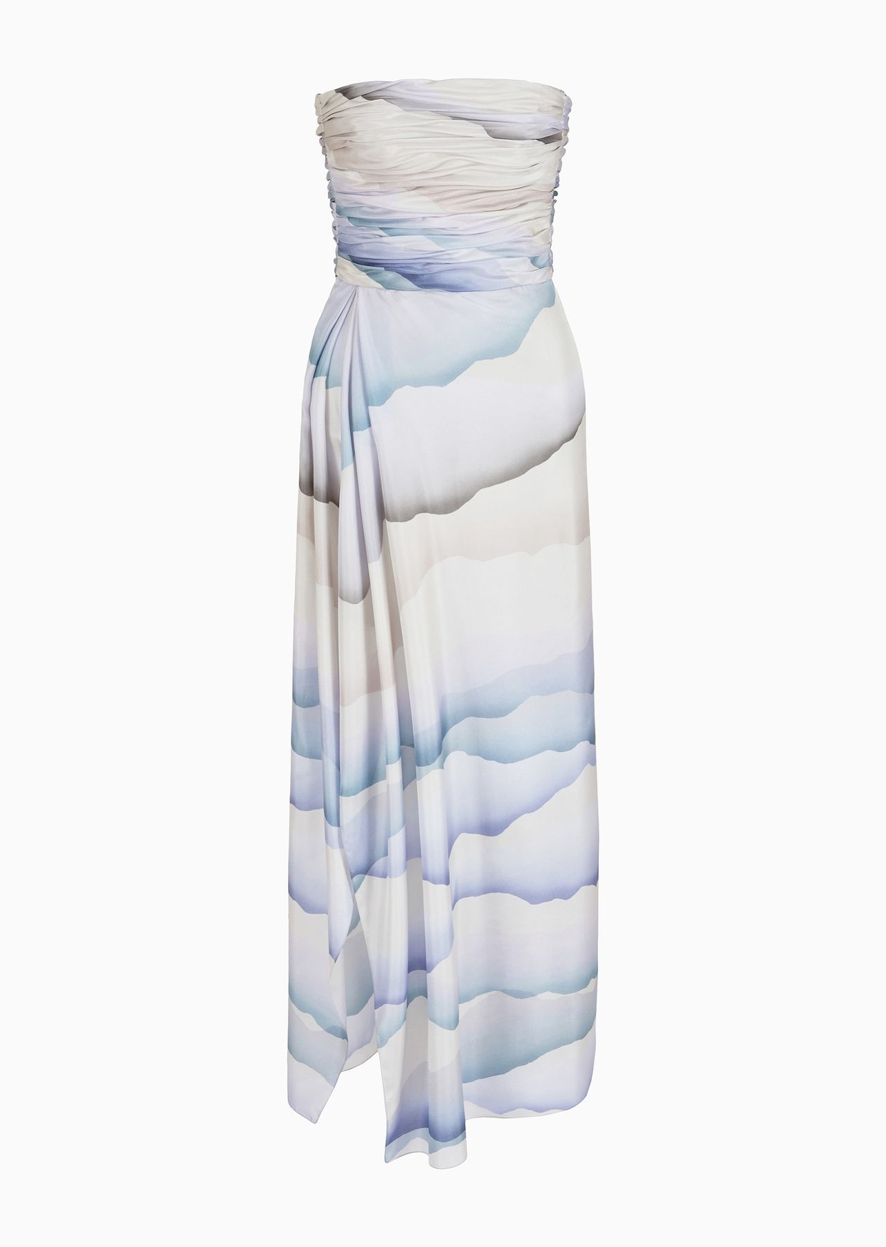 ASV printed silk habotai long bustier dress - 1