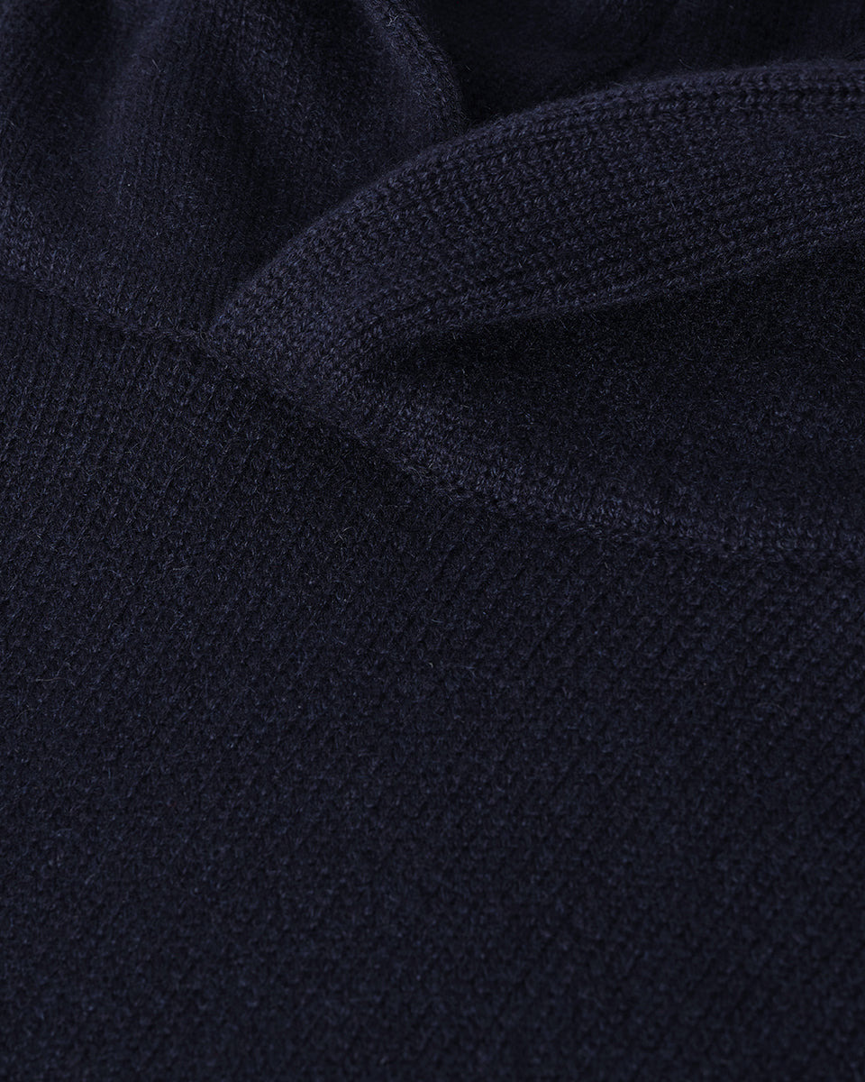 Navy Cashmere Hoodie - 6