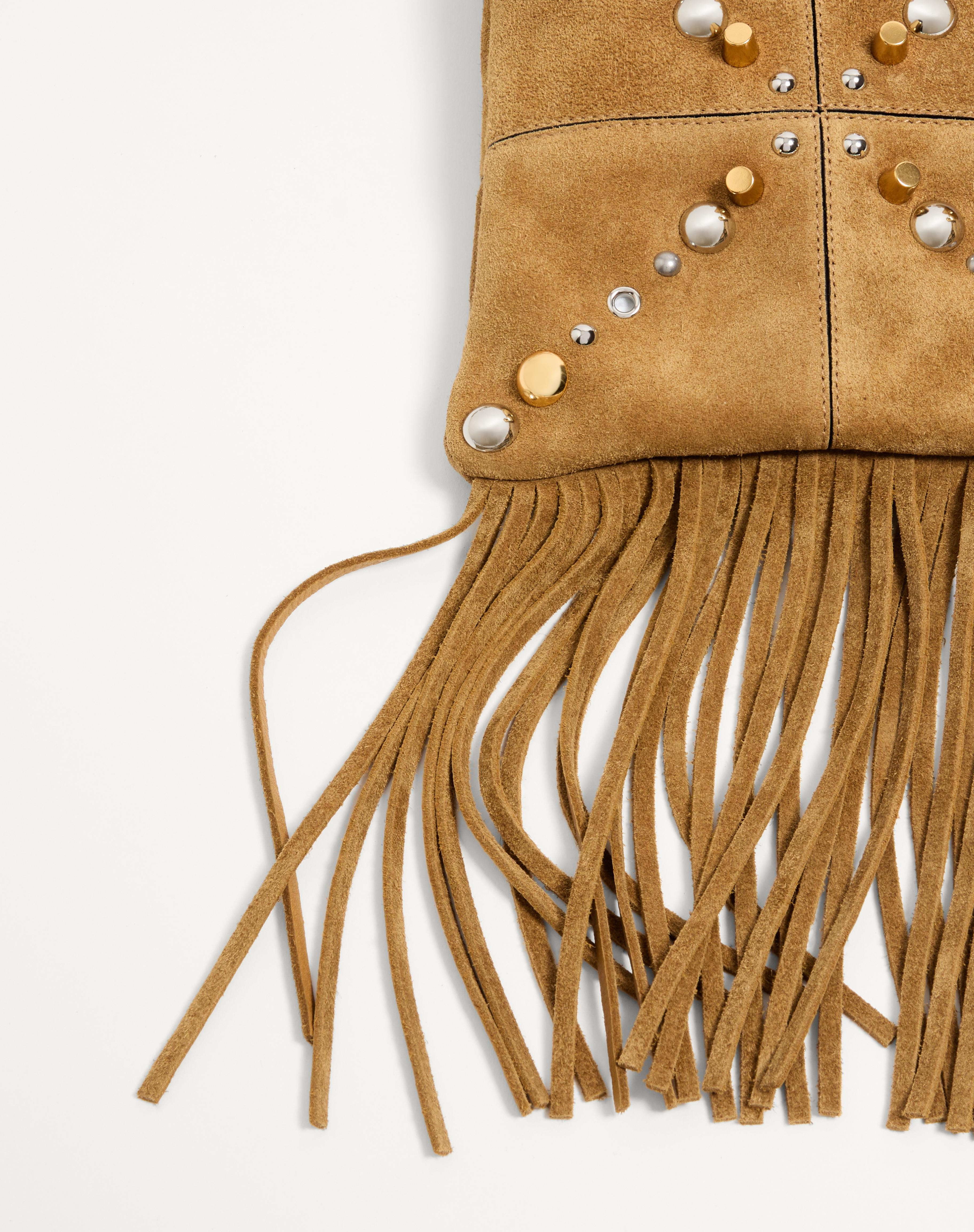 VALENTINO GARAVANI NELLCÔTE SMALL SHOULDER BAG IN SUEDE WITH FRINGES - 6