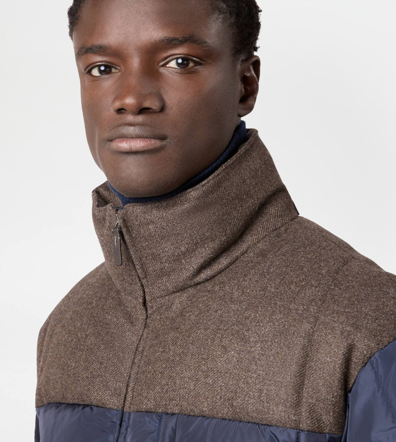 BI-MATERIAL DOWN JACKET - BLUE 4