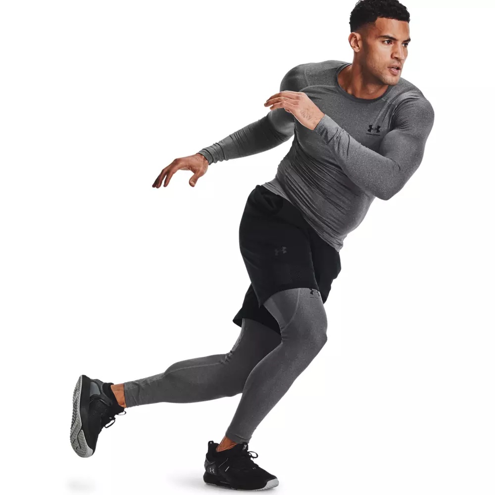 Men's Grey HeatGear Armour Leggings - 4