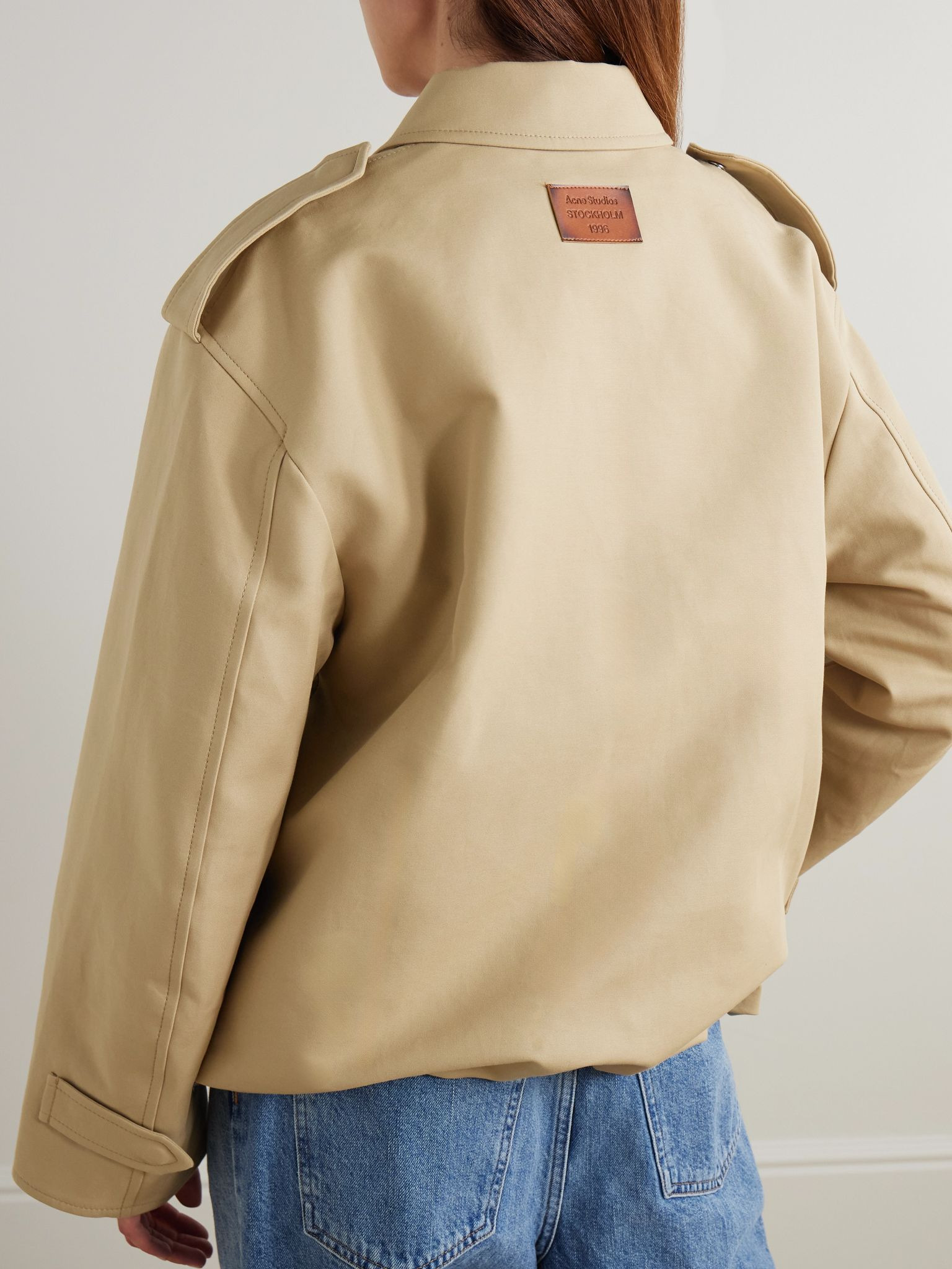Cotton-dupioni jacket Beige - 4