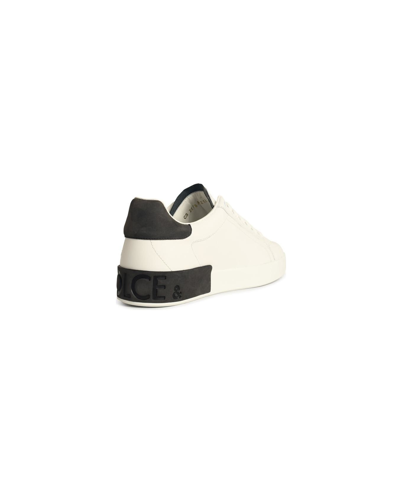 'portofino' White Calf Leather Sneakers - 3