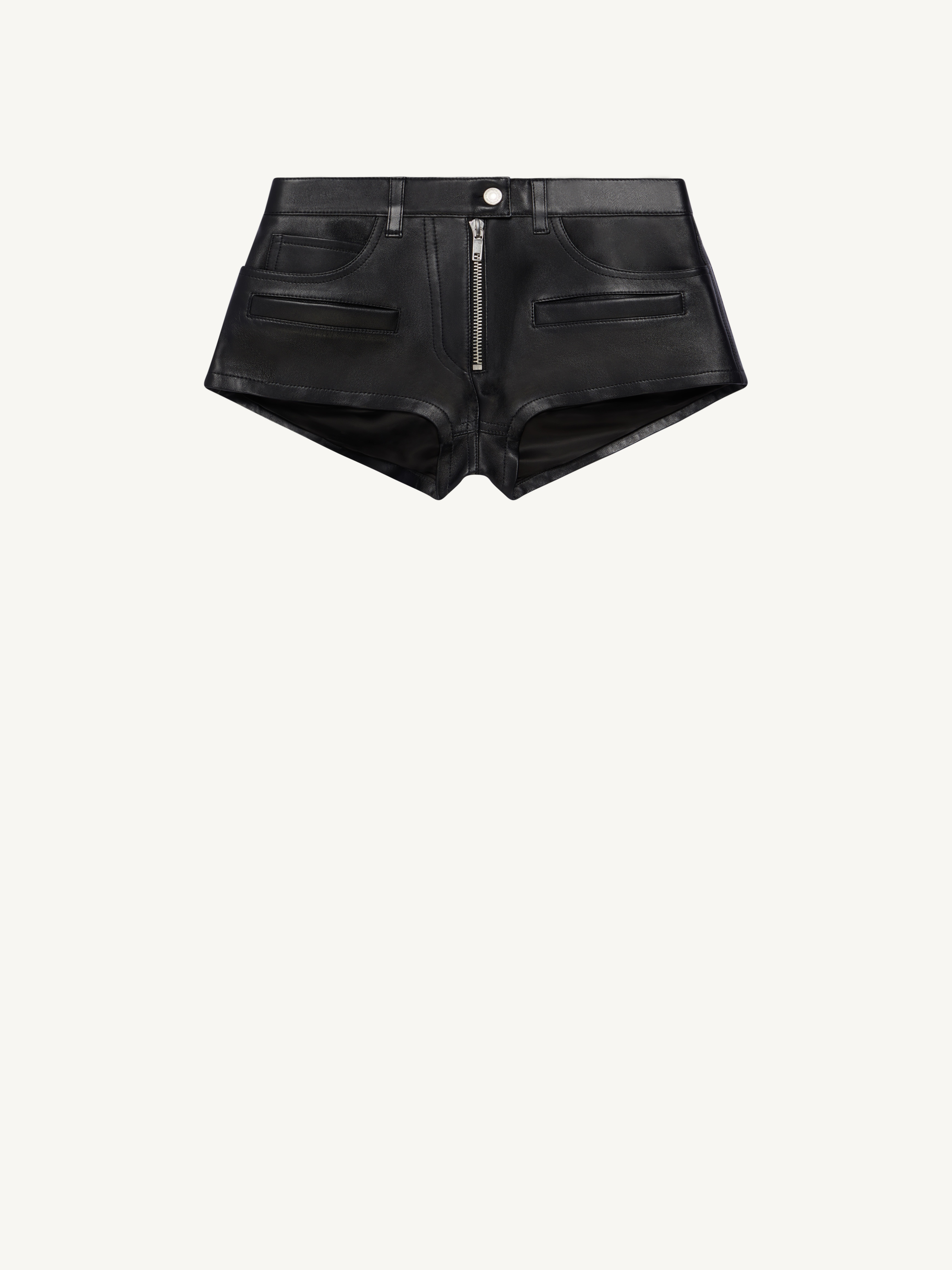 LEATHER MINI SHORTS - 1