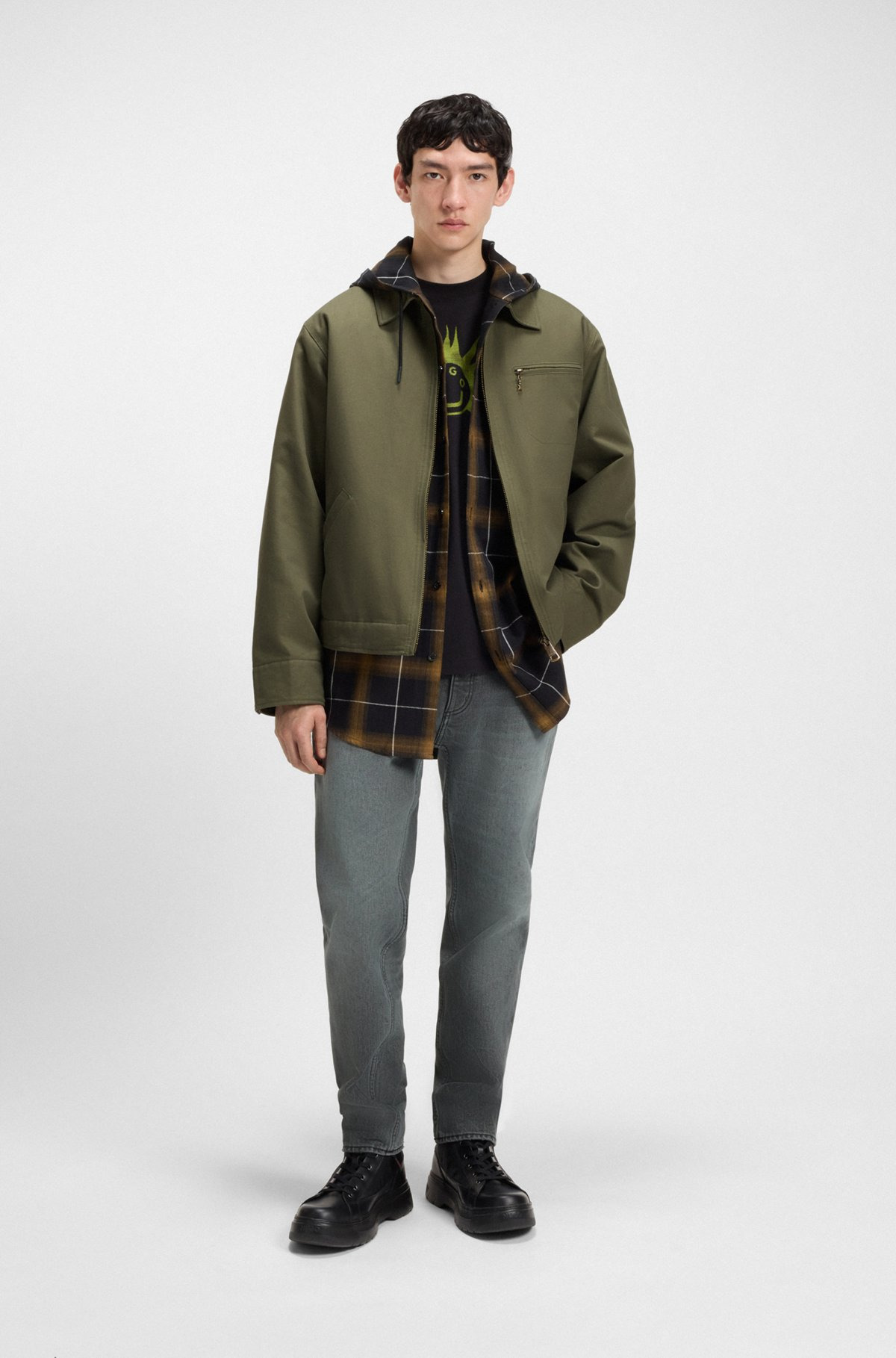 REGULAR-FIT JACKET IN LIGHTLY PADDED COTTON CANVAS - 3