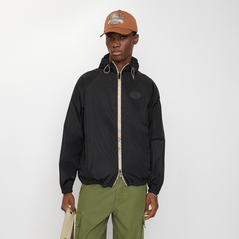 Burberry Checker-tape Nylon Hooded Jacket outlook