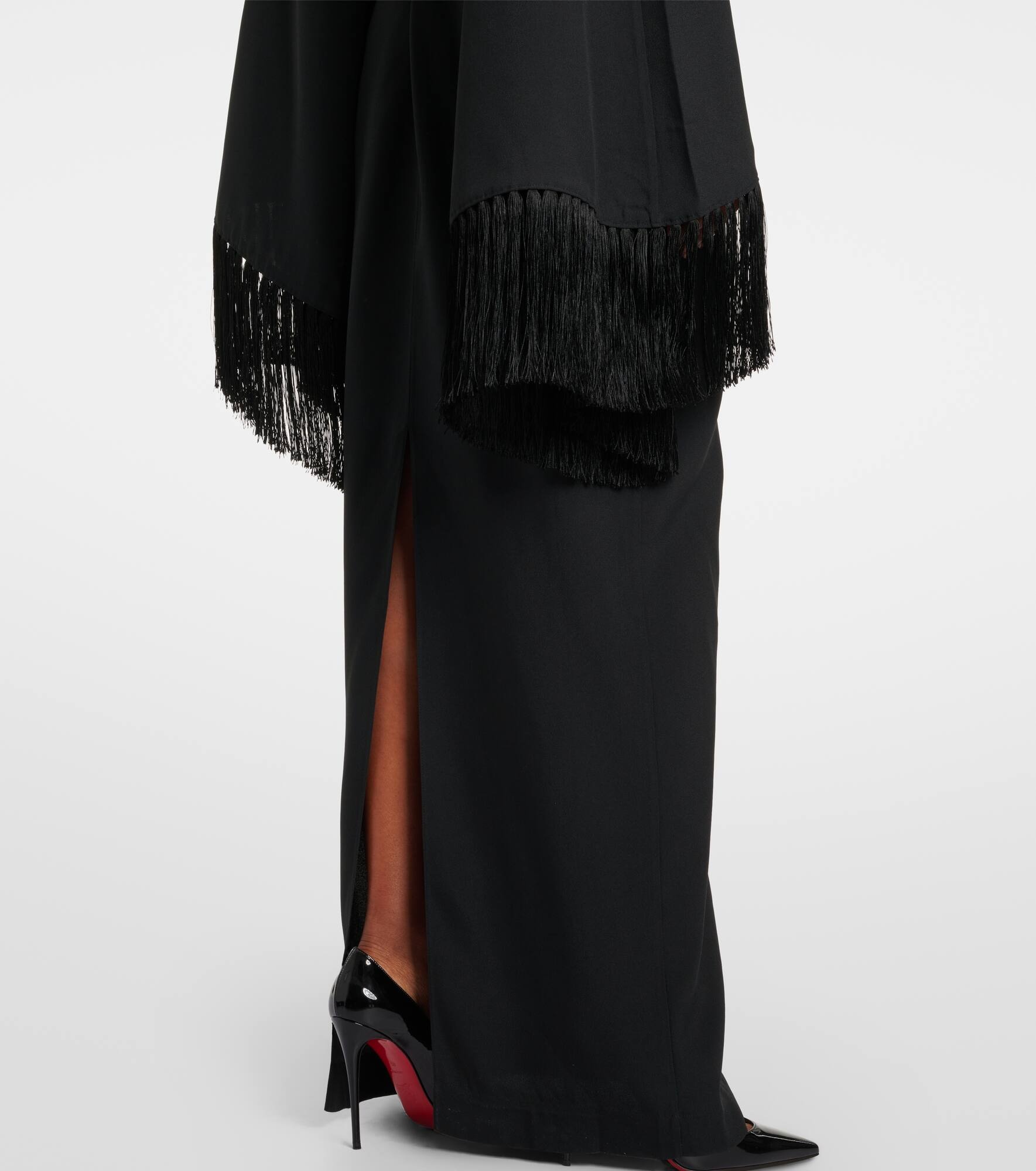 Magnifique fringed crêpe gown - 5
