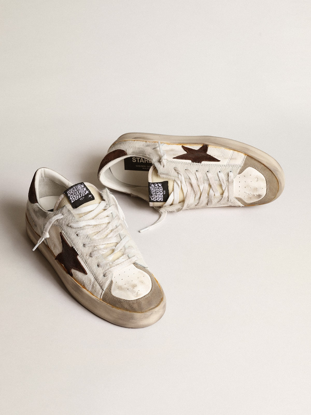 Men’s Stardan in nappa and pony skin with brown suede star - 2