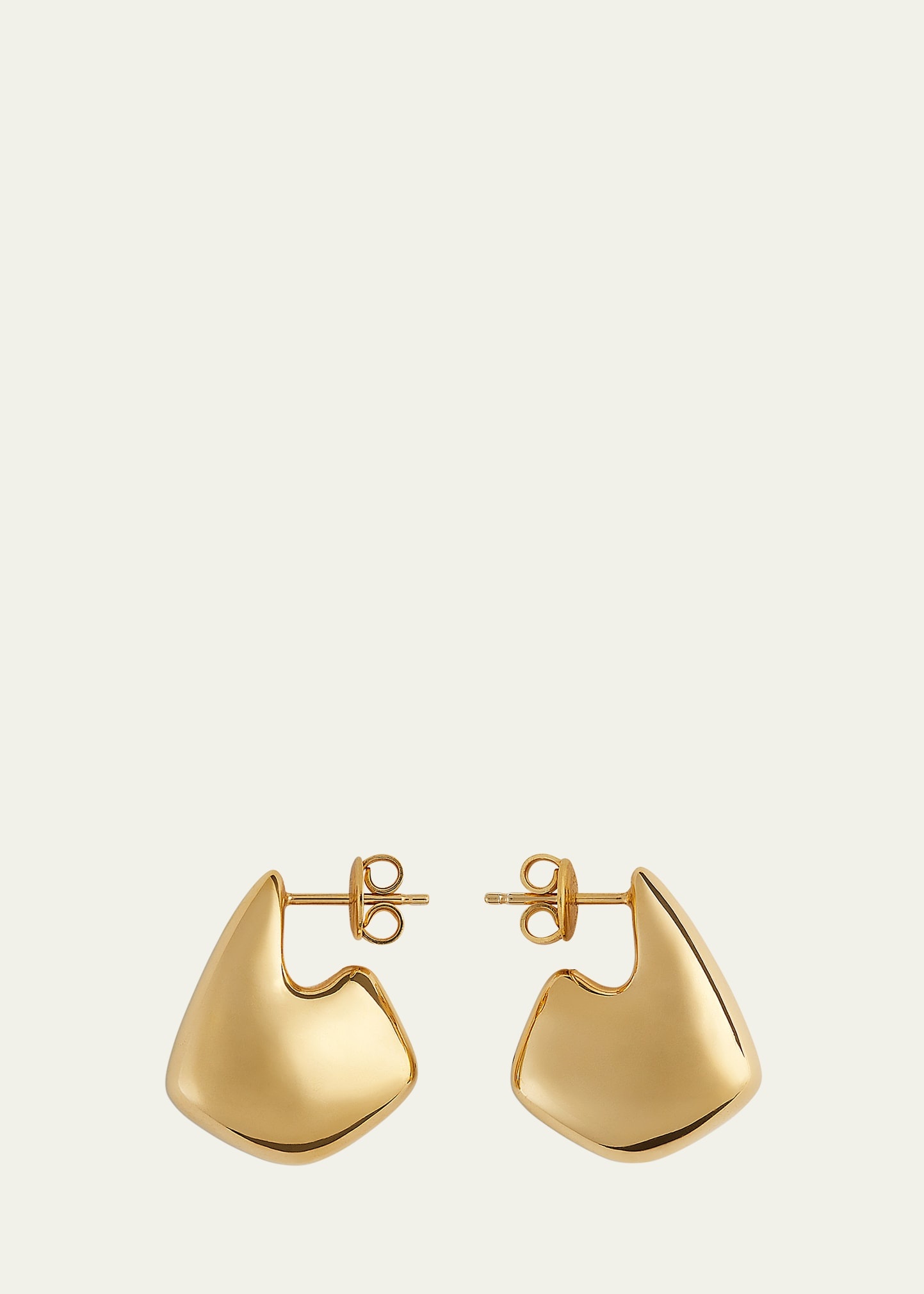 Gold Finish Sculpted Earrings - 1
