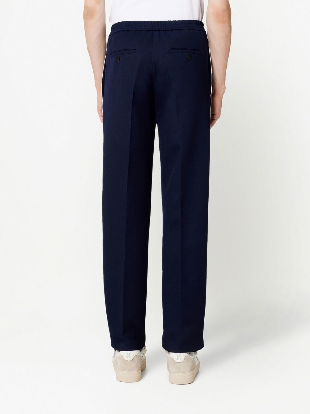 stripe-detail straight-leg trousers - 5