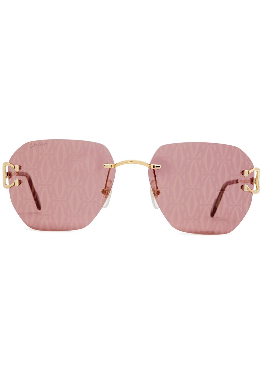 Cartier Signature C De Cartier Printed Rimless Sunglasses - 2