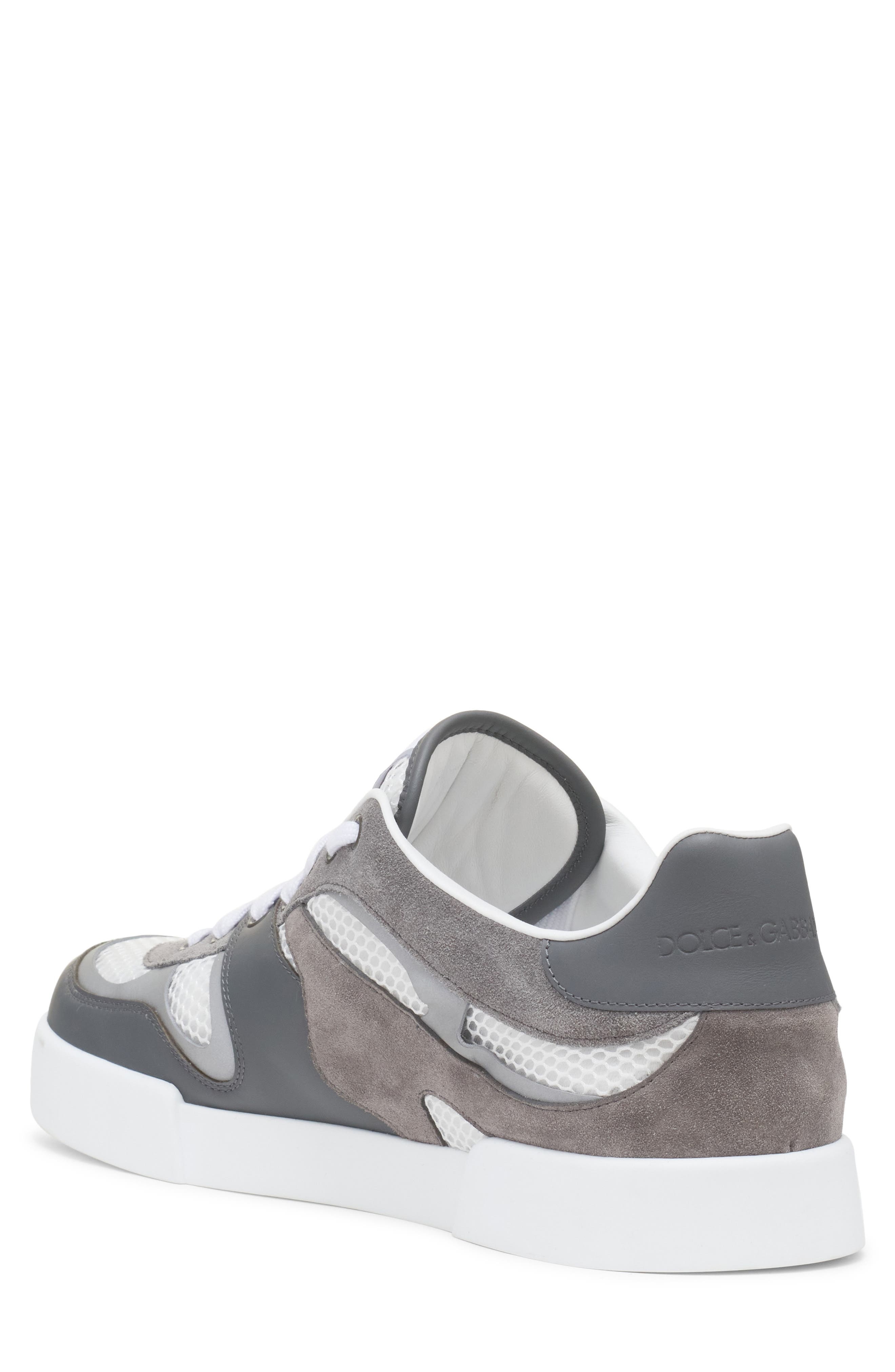Dolce&Gabbana Mesh & Leather Sneaker in Bianco/Grigio Scuro at Nordstrom - 2