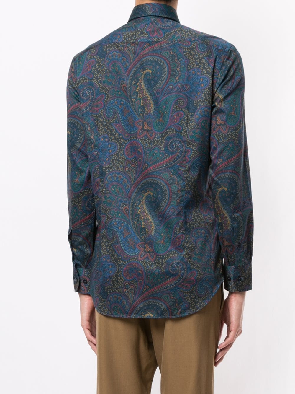 long-sleeved paisley print shirt - 4