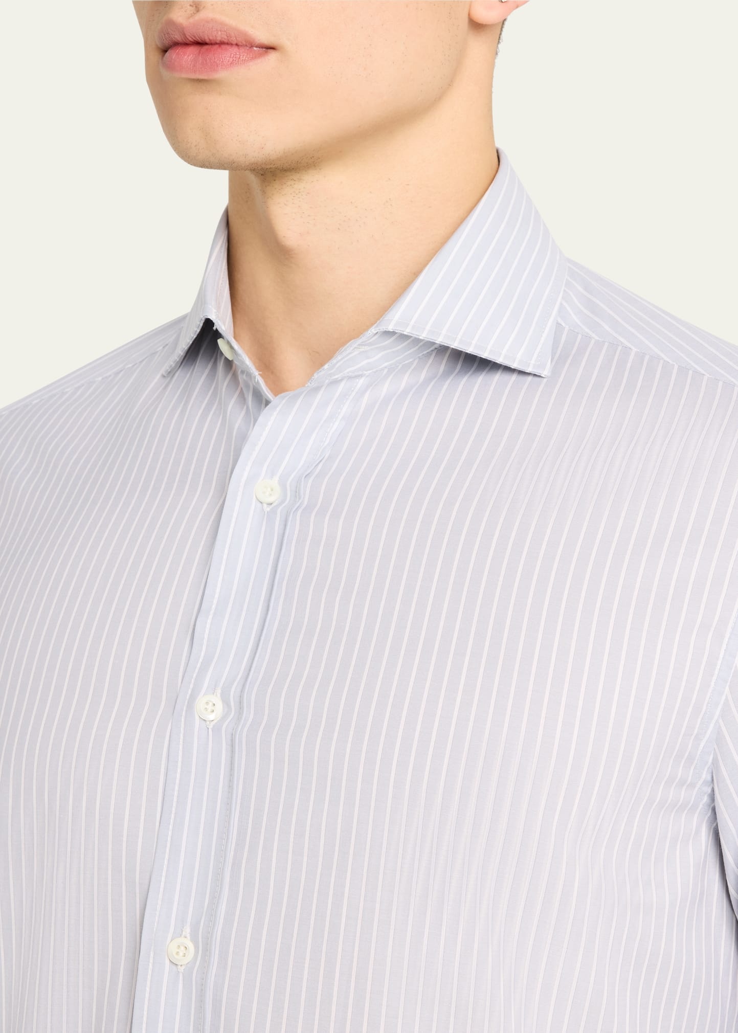 Men's Cotton Chambray Stripe Sport Shirt - 5