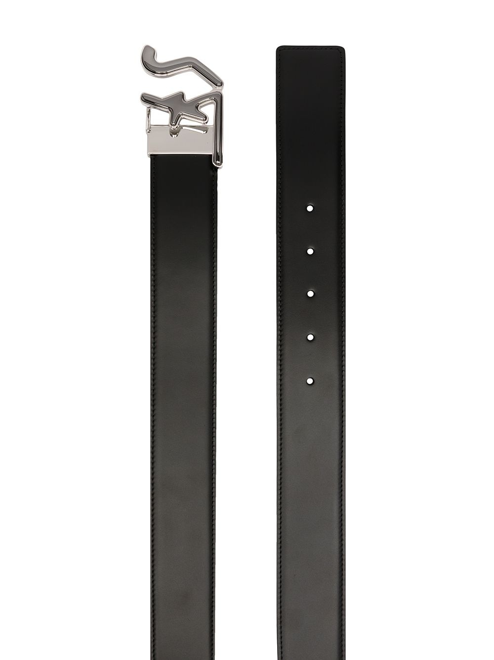 logo-buckle adjustable reversible belt - 2